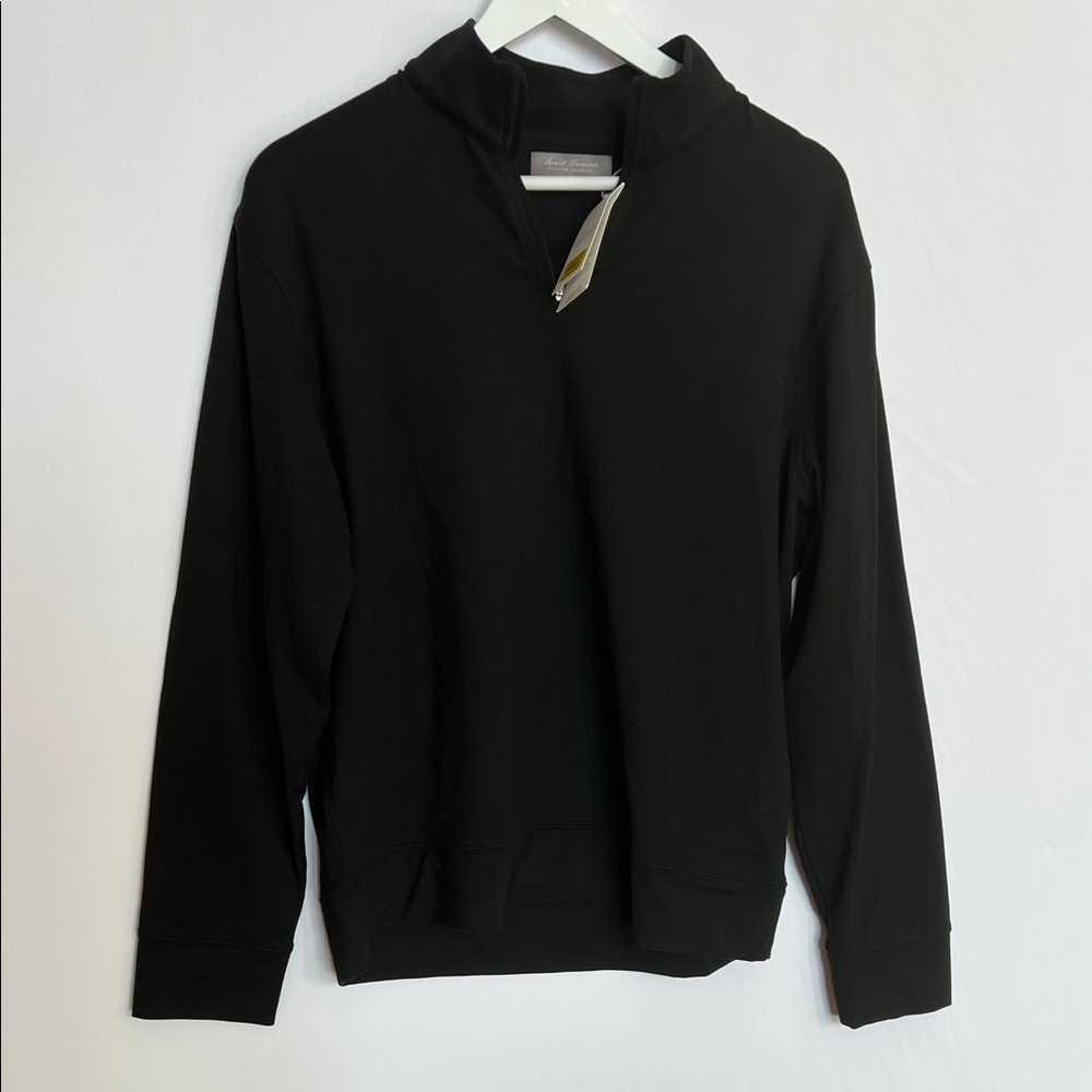 Daniel Cremieux Black Signature Collection Dope Dyed Men 1/4 Zip Pullover Sz M